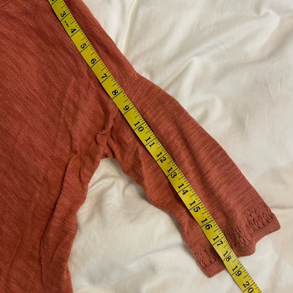 Moth Anthropologie S Orange Knit Crossover Crochet Trim Sweater - Picture 7 of 8